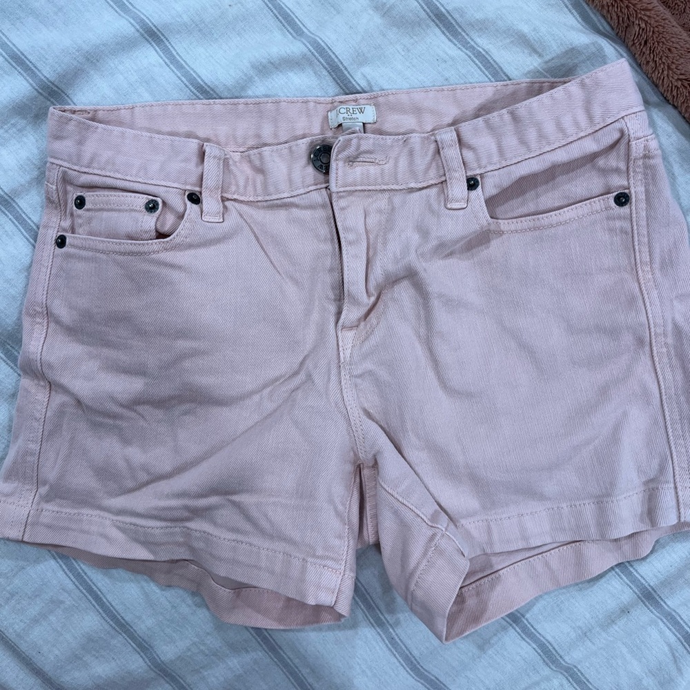 J. Crew pink jean shorts